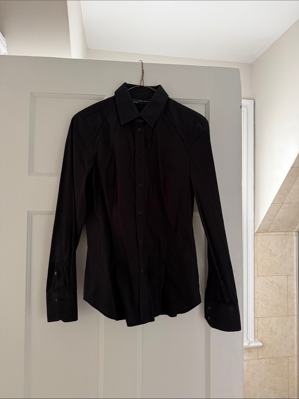 Zara Black Button-Down Shirt